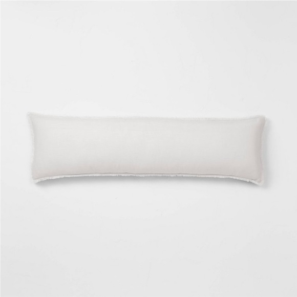 Lumbar Heavyweight Linen Blend Throw Pillow Natural - Casaluna light gray - Picture 1 of 6